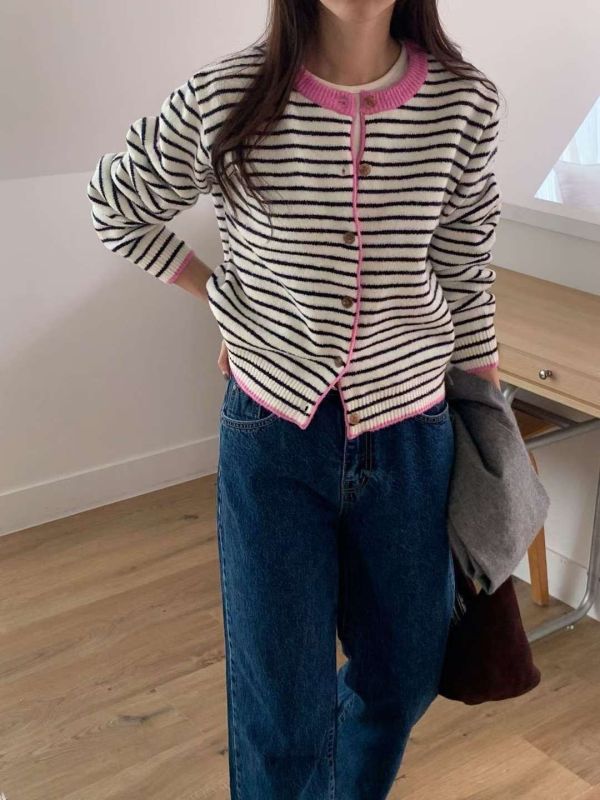 綁綁披披都好看條紋針織(4色) 