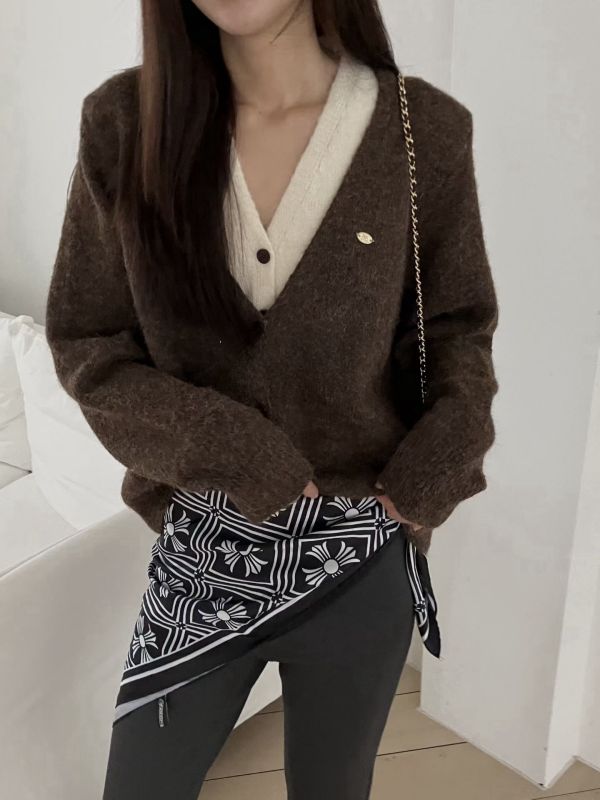 簡約設計拼色層次毛衣(2色) 