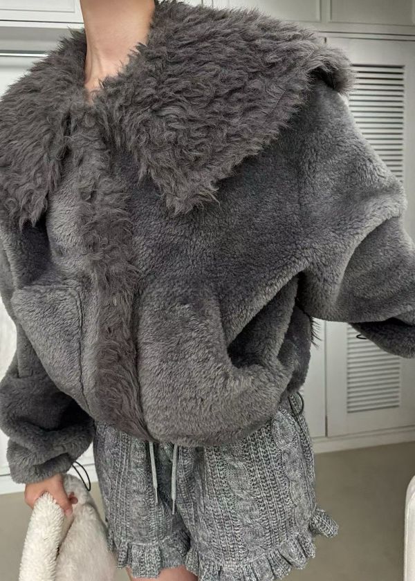 冬日柔霧感毛毛外套(2色) 