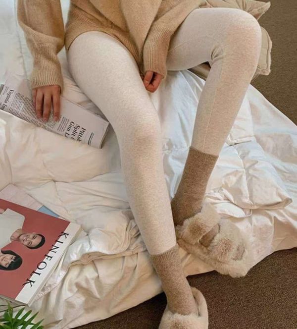 小皮標絨面內搭褲(5色/2尺寸) 