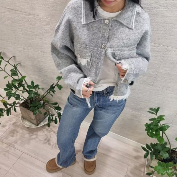 鬚邊流蘇毛呢襯衫外套(2色) 