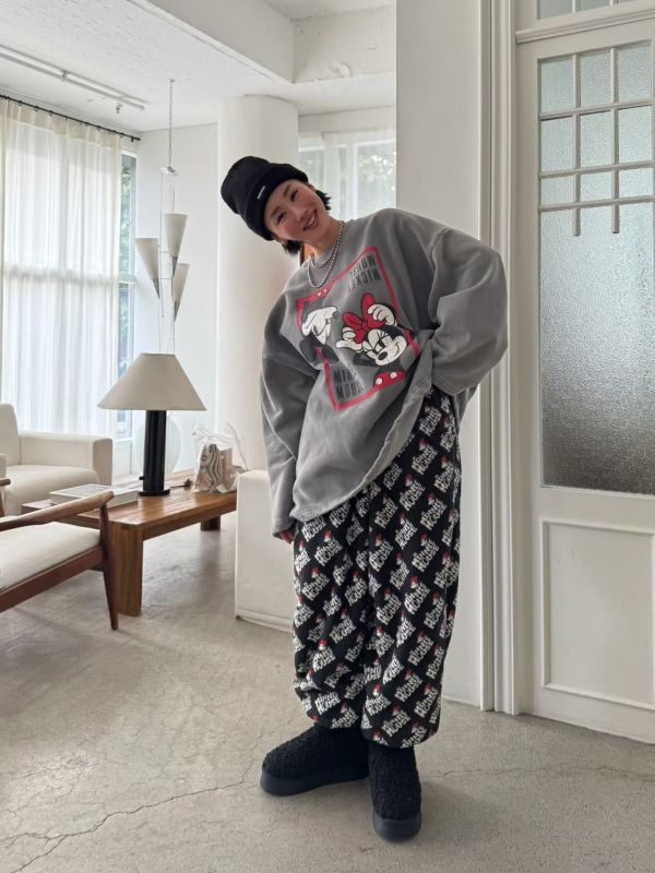 內磨毛厚磅水洗米奇踢(3色) 