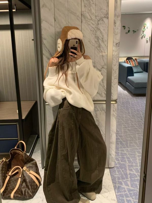 親膚斜肩/一字領羊毛上衣(5色) 