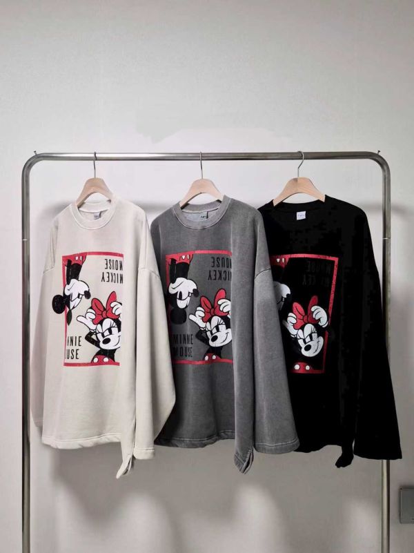 內磨毛厚磅水洗米奇踢(3色) 