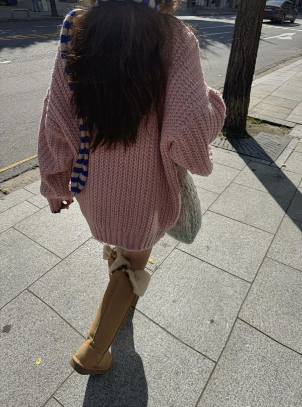 冬天只想穿這件-粗針配色毛衣(2色) 