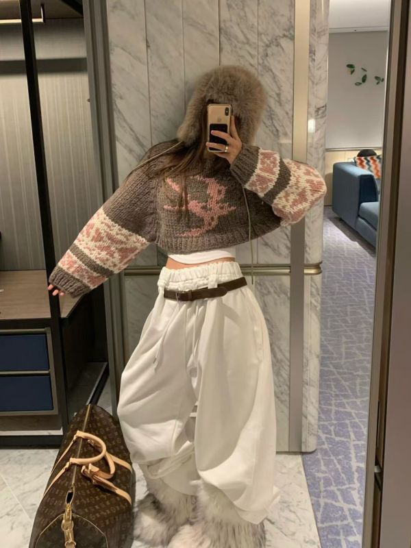 2面穿手工北歐針織羊毛衣(2色) 