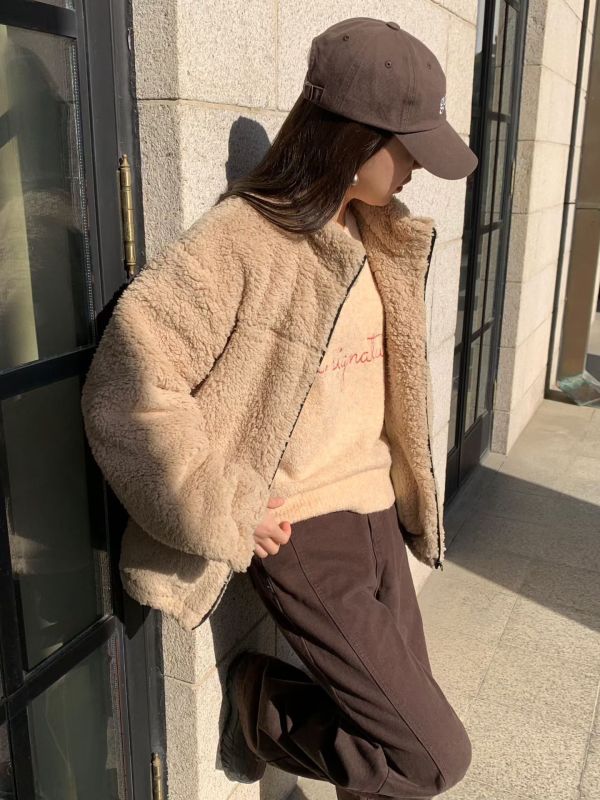 暖霧立領泰迪外套(2色) 