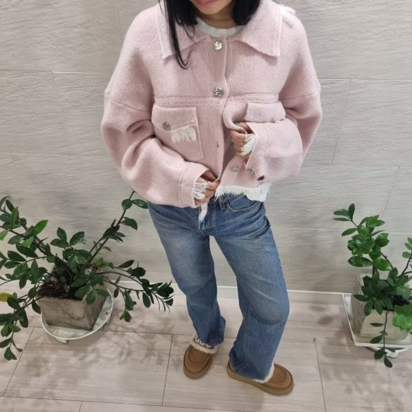 鬚邊流蘇毛呢襯衫外套(2色) 