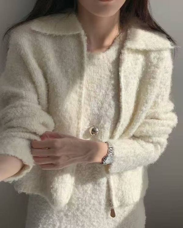 溫柔毛絨感立領上衣外套(3色) 