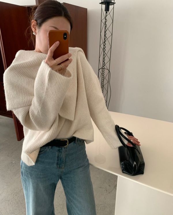 雙層溫柔感針織毛衣+披肩set(3色) 