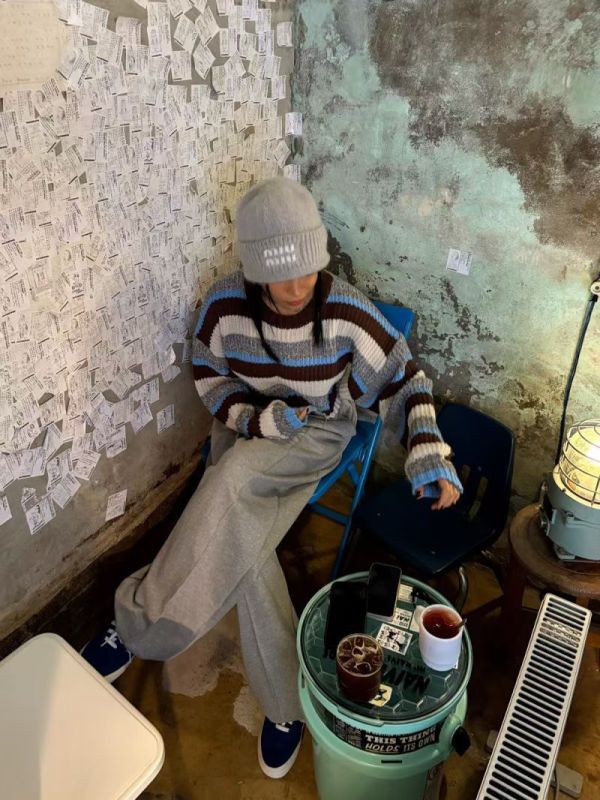 繽紛的編織秋冬-條紋針織(4色) 