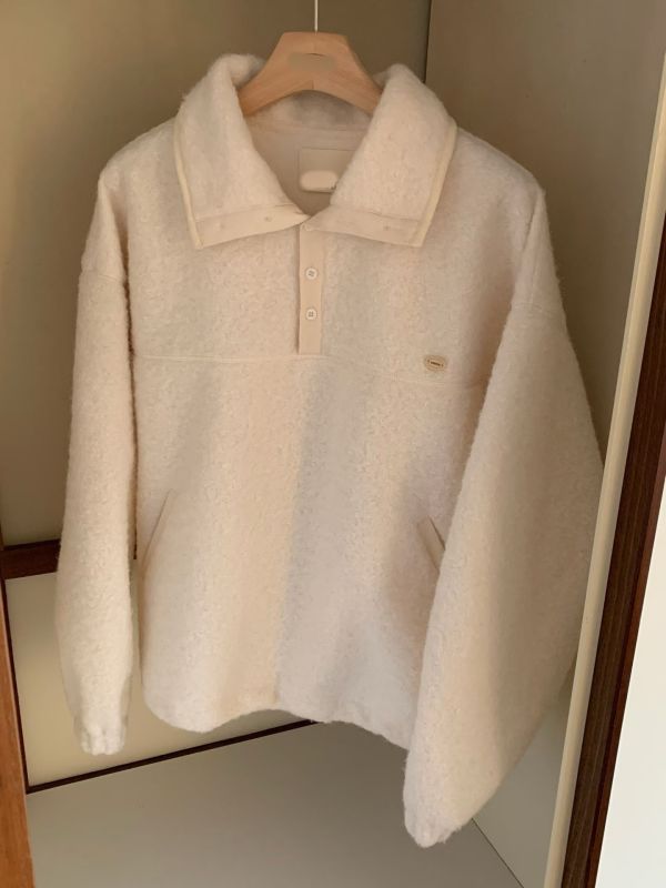 最實穿的冬季輪廓-奶油絨立領上衣(2色) 