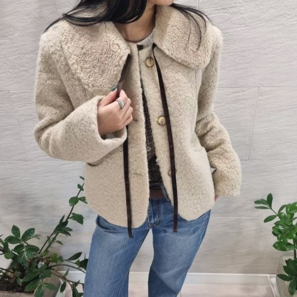 冬日的溫柔氛圍Q毛外套(領子可拆) 