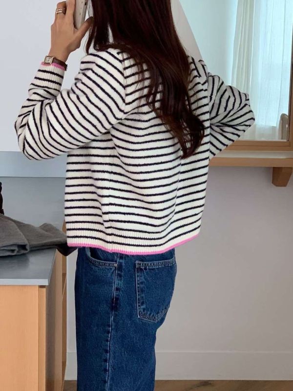 綁綁披披都好看條紋針織(4色) 