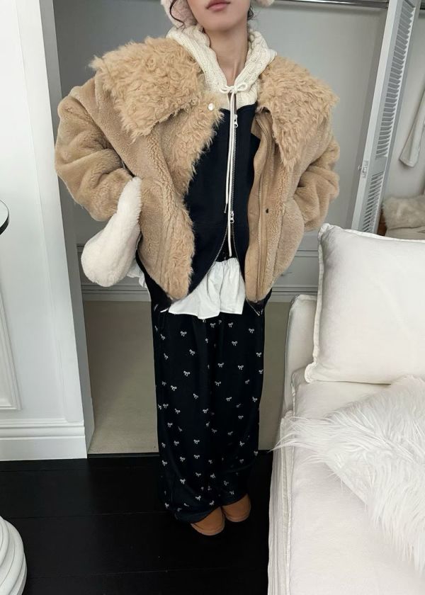 冬日柔霧感毛毛外套(2色) 