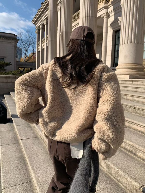 暖霧立領泰迪外套(2色) 