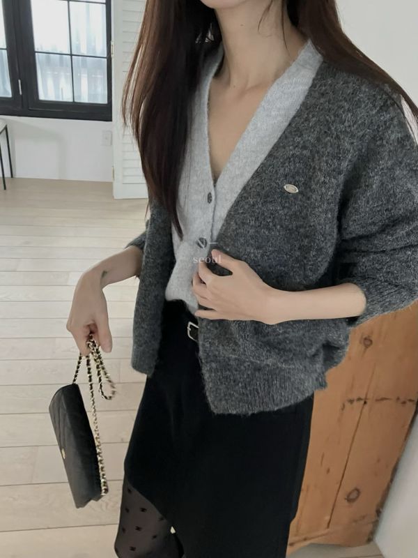 簡約設計拼色層次毛衣(2色) 