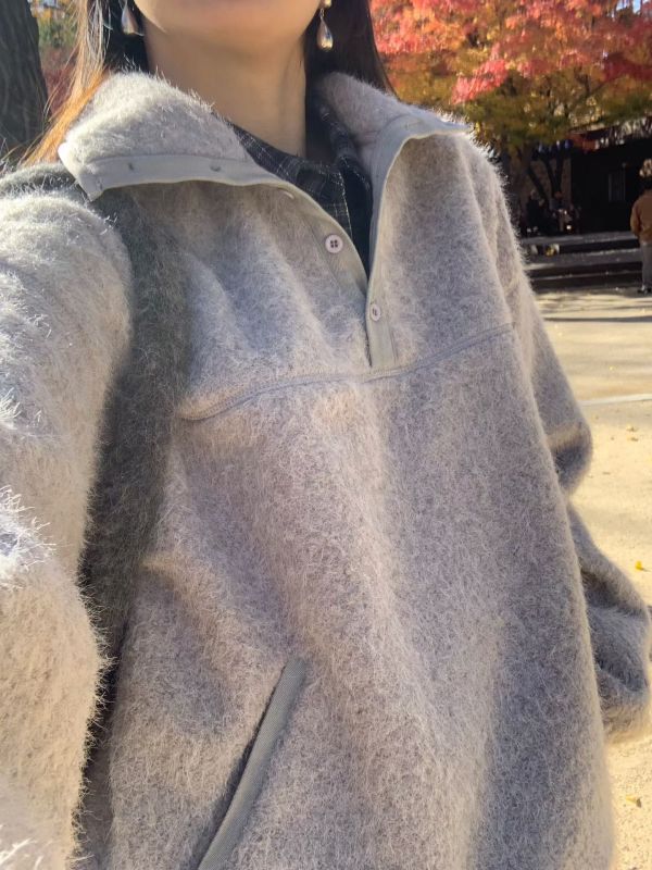 最實穿的冬季輪廓-奶油絨立領上衣(2色) 