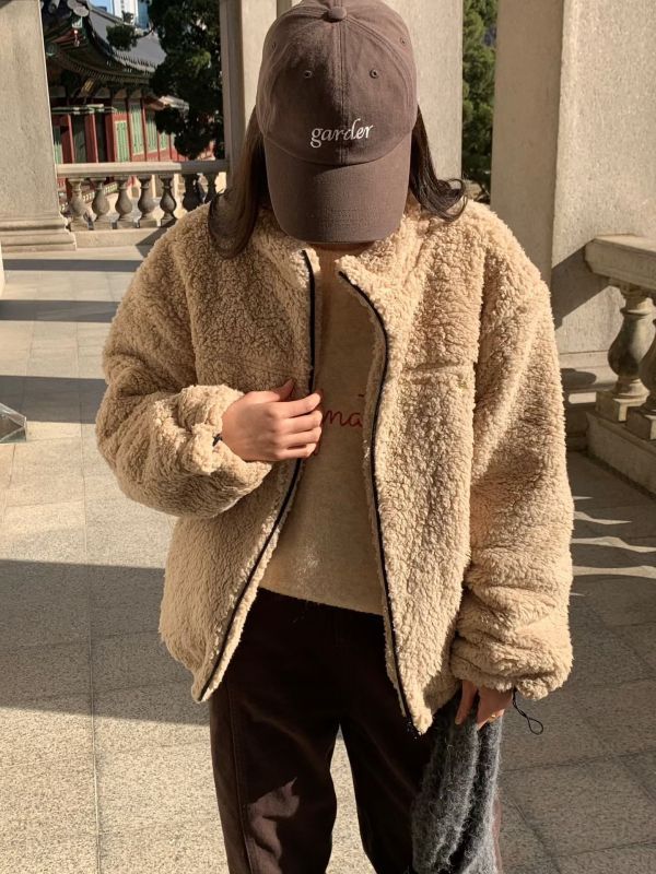 暖霧立領泰迪外套(2色) 