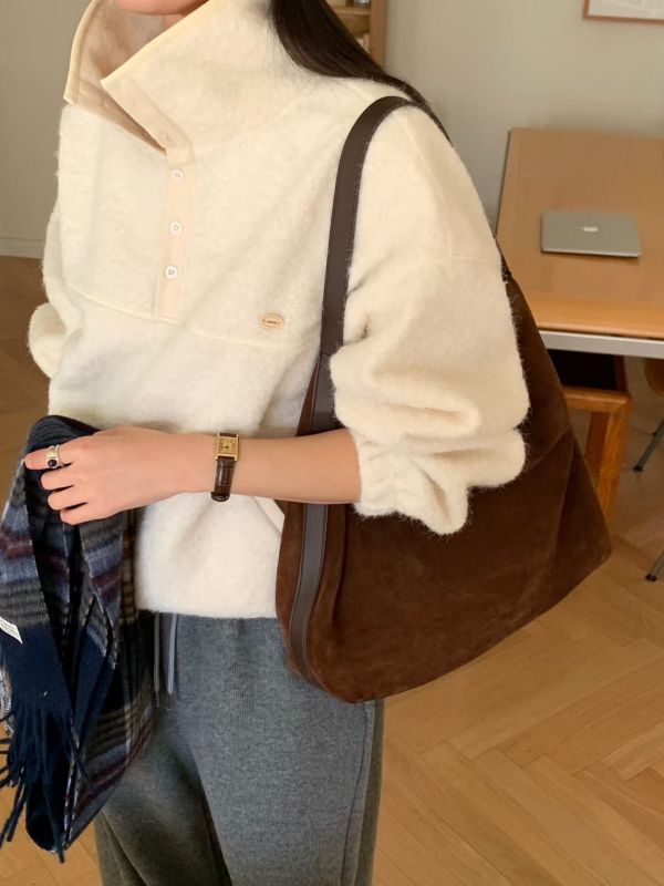 最實穿的冬季輪廓-奶油絨立領上衣(2色) 