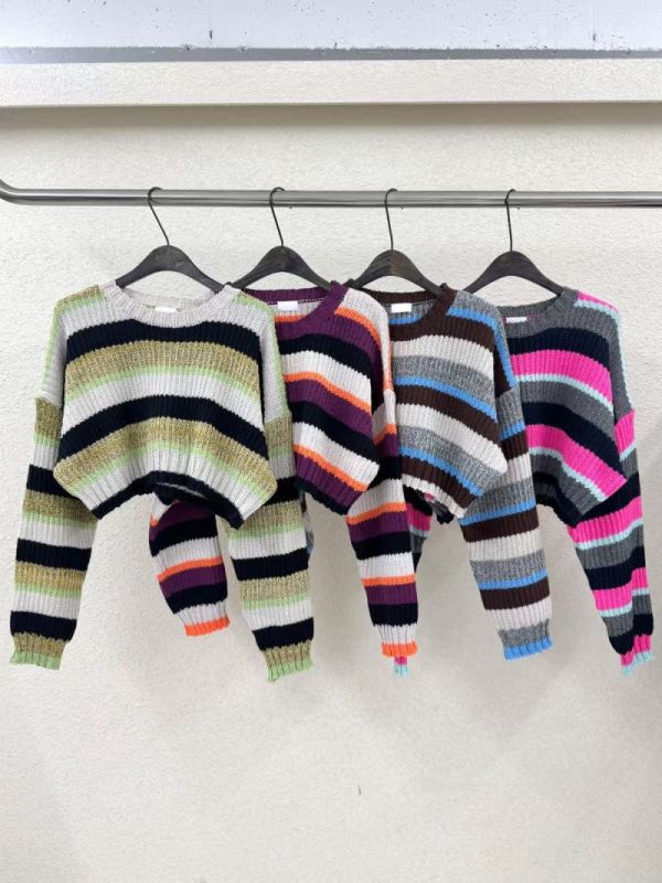 繽紛的編織秋冬-條紋針織(4色) 