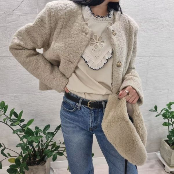 冬日的溫柔氛圍Q毛外套(領子可拆) 