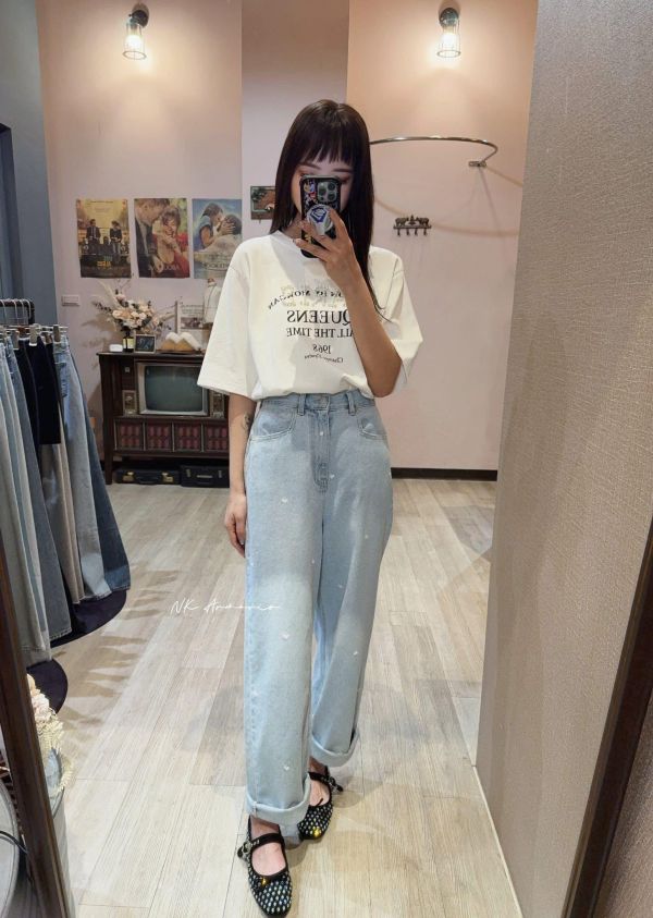 溫柔小細節愛心丹寧褲 