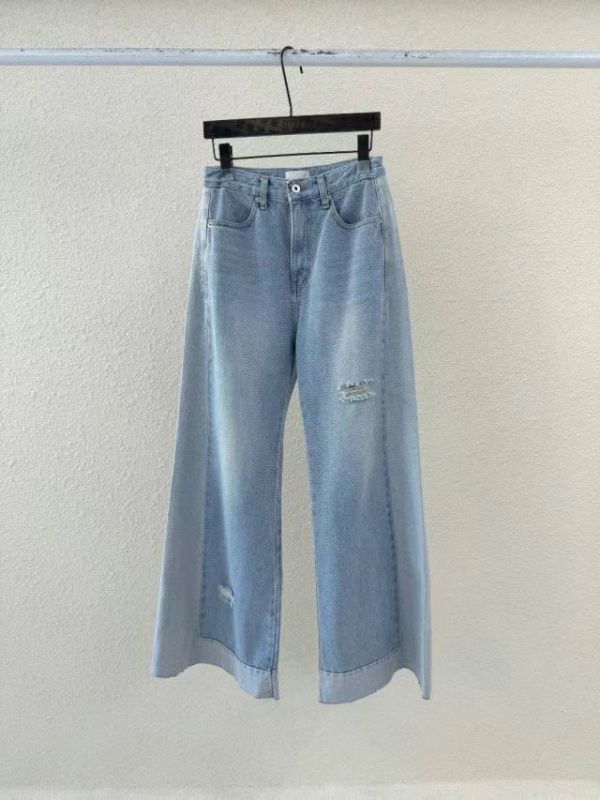 都市隨性拼色丹寧寬褲 