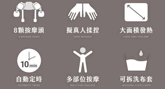 好肩力 產品特色 8顆按摩頭 擬真人揉捏