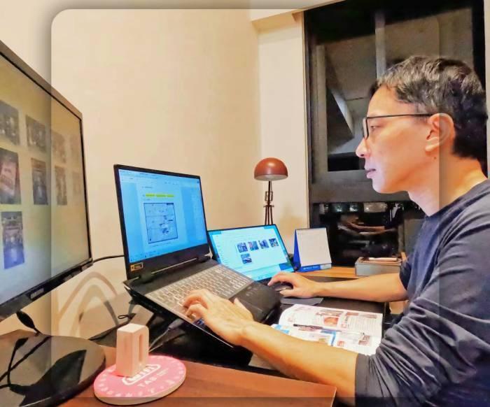 長時間用電腦工作的旅遊作家