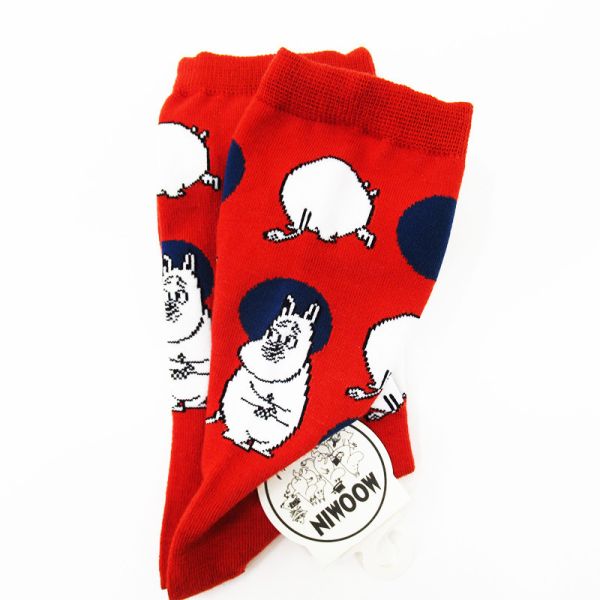 MOOMIN 角色滿版原點 中長襪 