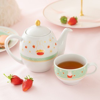 Flower miffy 米菲草莓派對燙金陶瓷茶壺 