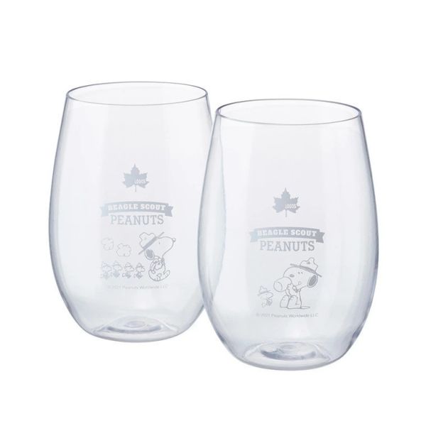 Logos 史努比75週年露營軟式透明水杯兩入組 
