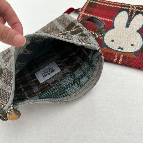 Miffy 提花格紋手提收納包 