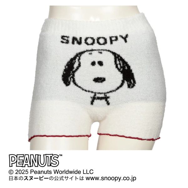 史努比居家保暖毛絨短褲 