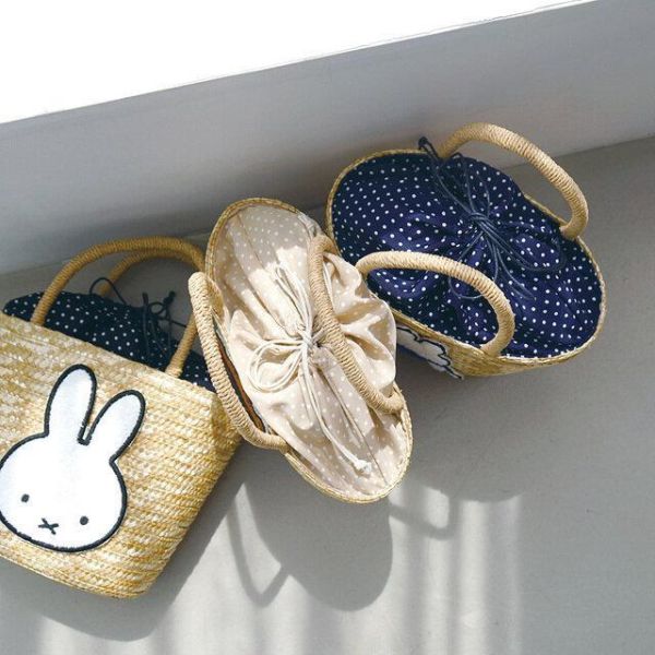 Miffy 草編織束口提袋 