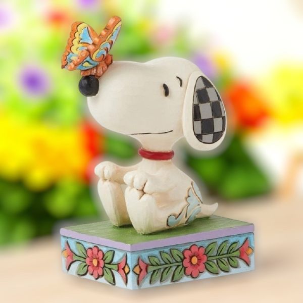 enesco 史努比與蝴蝶精品雕塑 