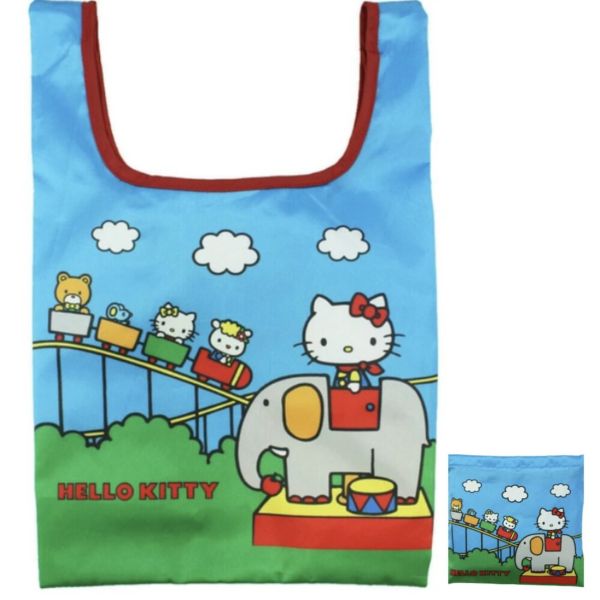 Sanrio kitty 緞面可收納環保購物袋 