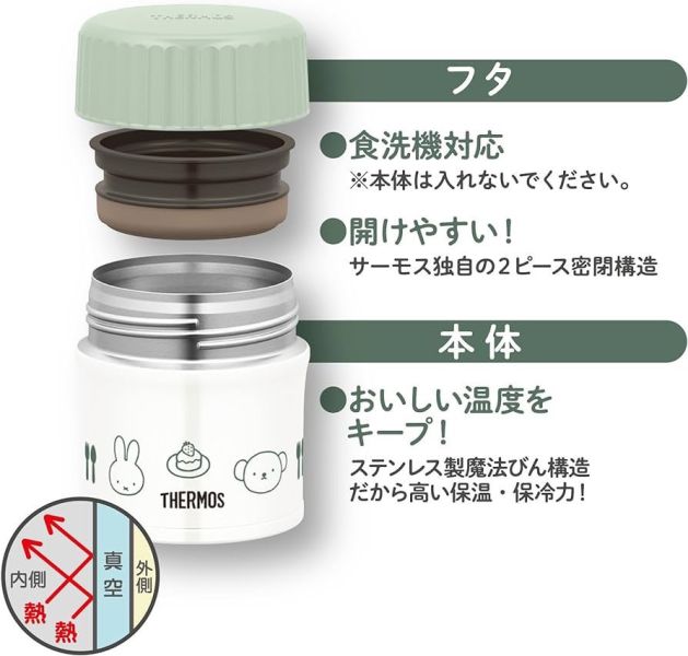 THERMOS x 米菲 真空斷熱食物保溫罐 (綠) 