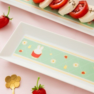 Flower miffy 米菲草莓派對燙金陶瓷長盤 