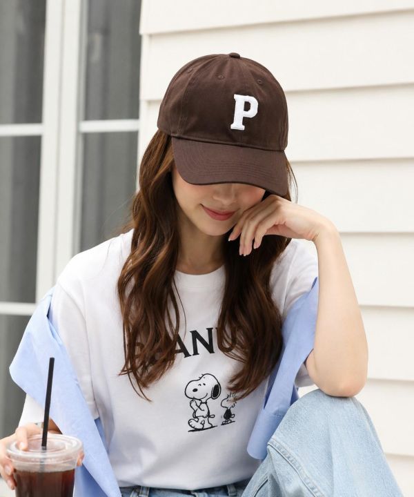Mila Owen 【PEANUTS】字母刺繡棒球帽 