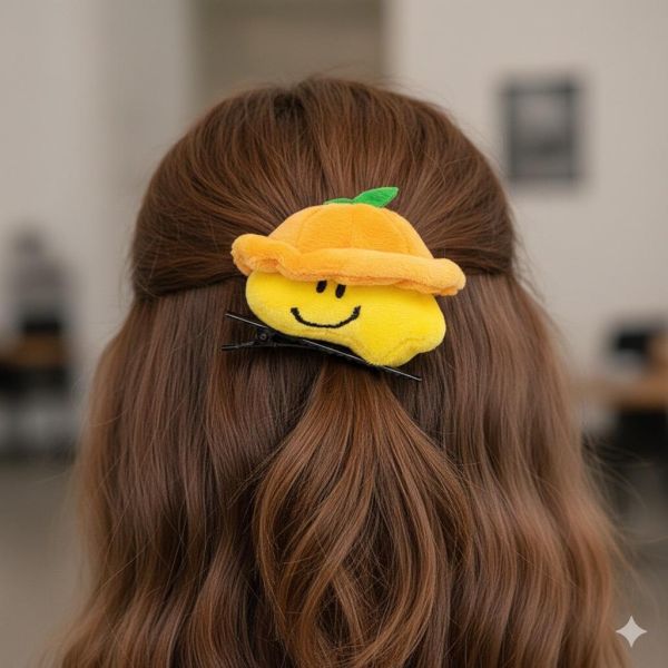 Garden 濟州島塌克大頭戴橘子帽玩偶髮夾 