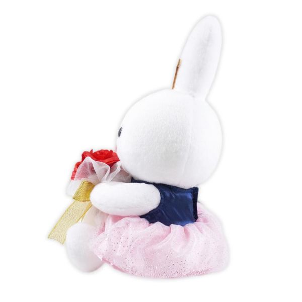miffy style 米菲皇冠玫瑰花束洋裝毛絨玩偶 