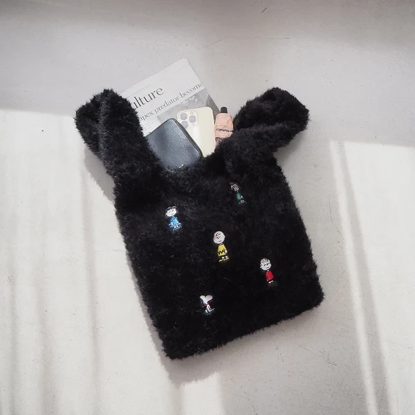 Heming's 史努比刺繡毛絨手提袋 