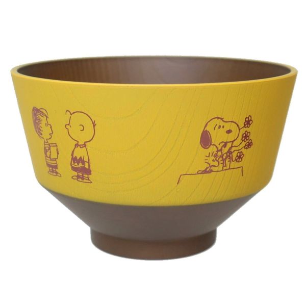 mc.史努比仿木紋漆器湯碗 