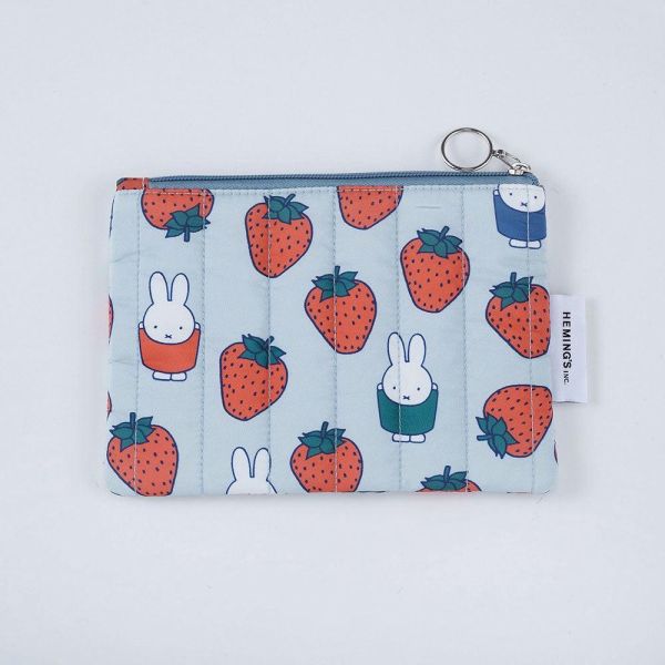 米菲 草莓絎縫扁平收納包 
