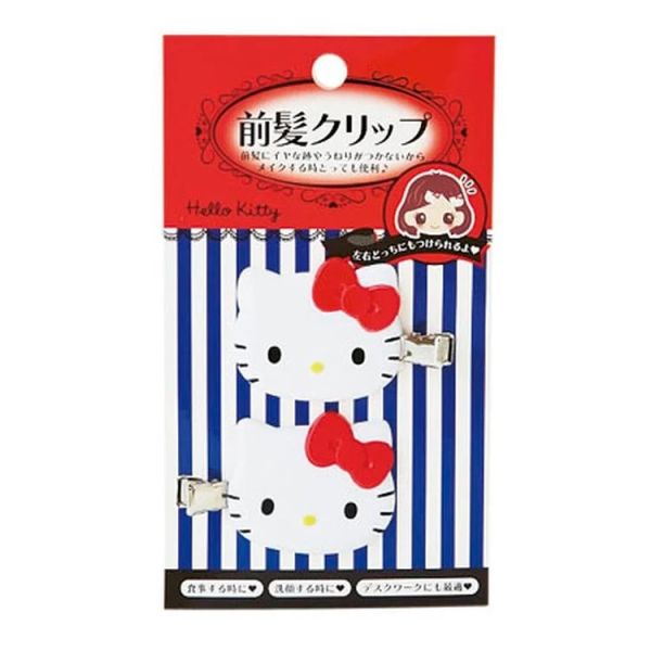 sanrio kitty大臉造型髮夾兩入 