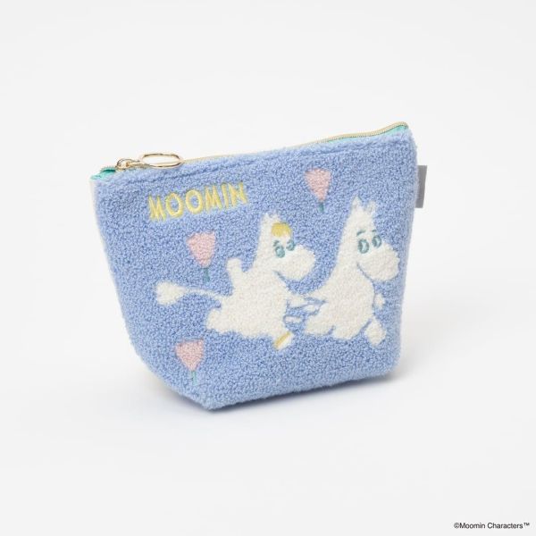 fab 嚕嚕米/溜溜單面刺繡毛絨舟型收納包 