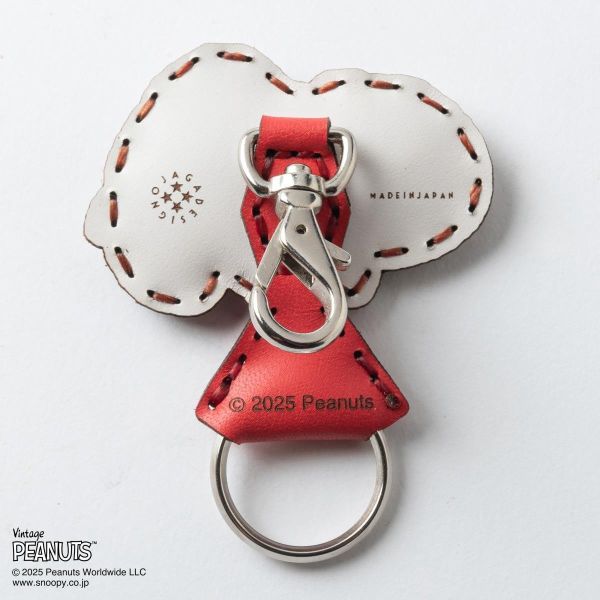 ojaga design 史努比75週年 手工限定牛皮鑰匙圈 