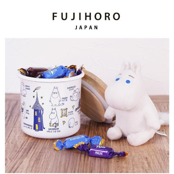 FUJIHORO × MOOMIN 小不點 琺瑯木蓋罐（9cm） 